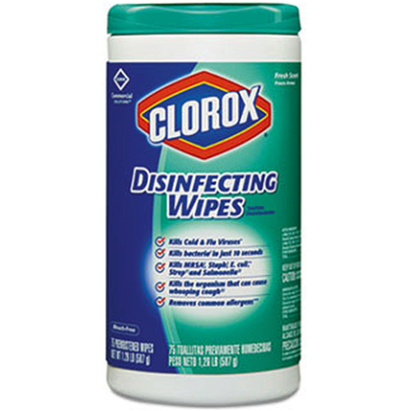 Clorox CLO15949CT DISINFECTANT WIPES, 75PK CLO15949